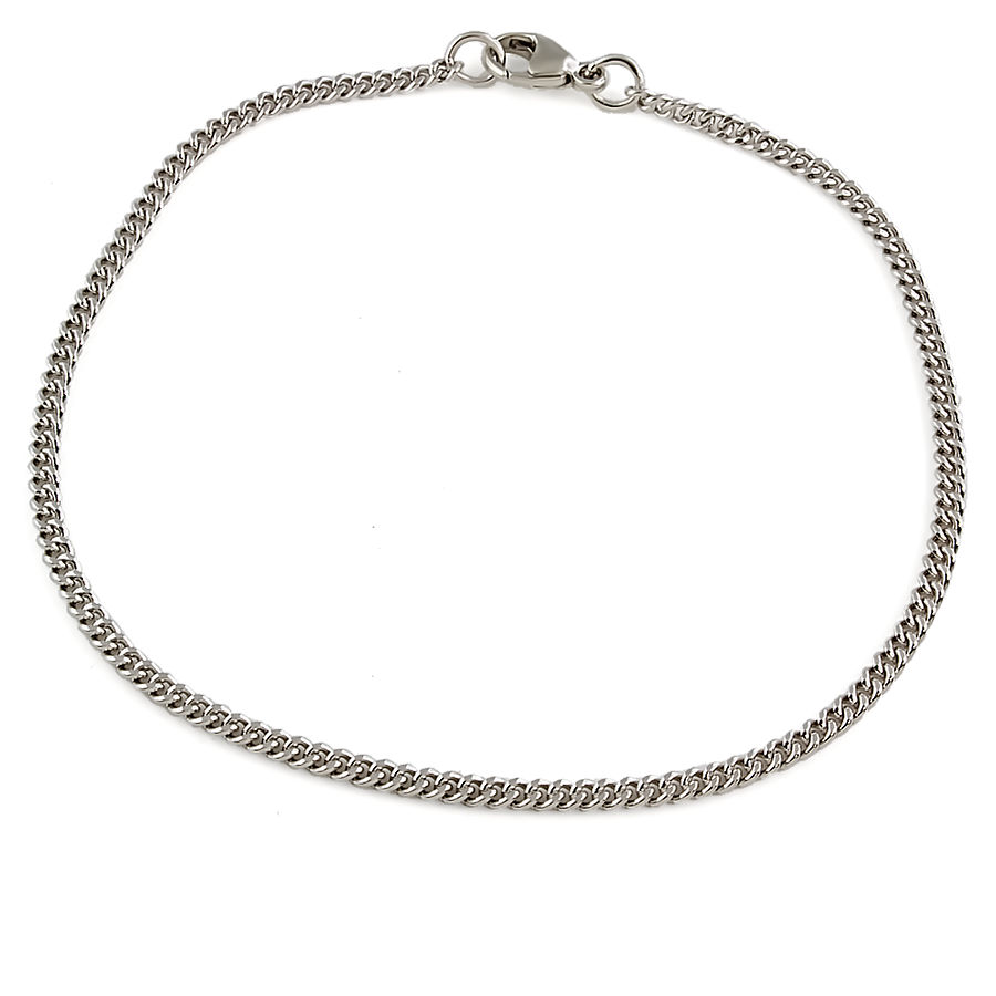 9ct White Gold 3g 7 Ins Curb Bracelet